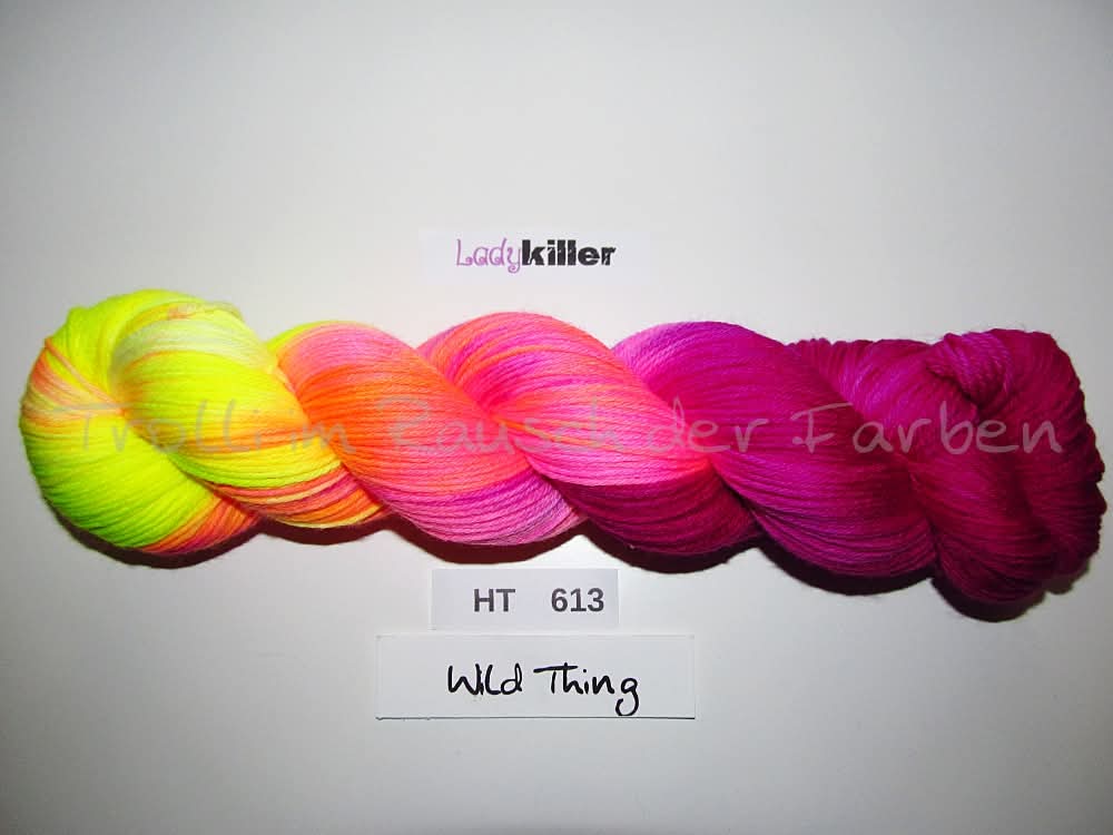 High Twist (4HT), handgefärbte Sockenwolle 4-fach 100g (HT613) Ladykiller