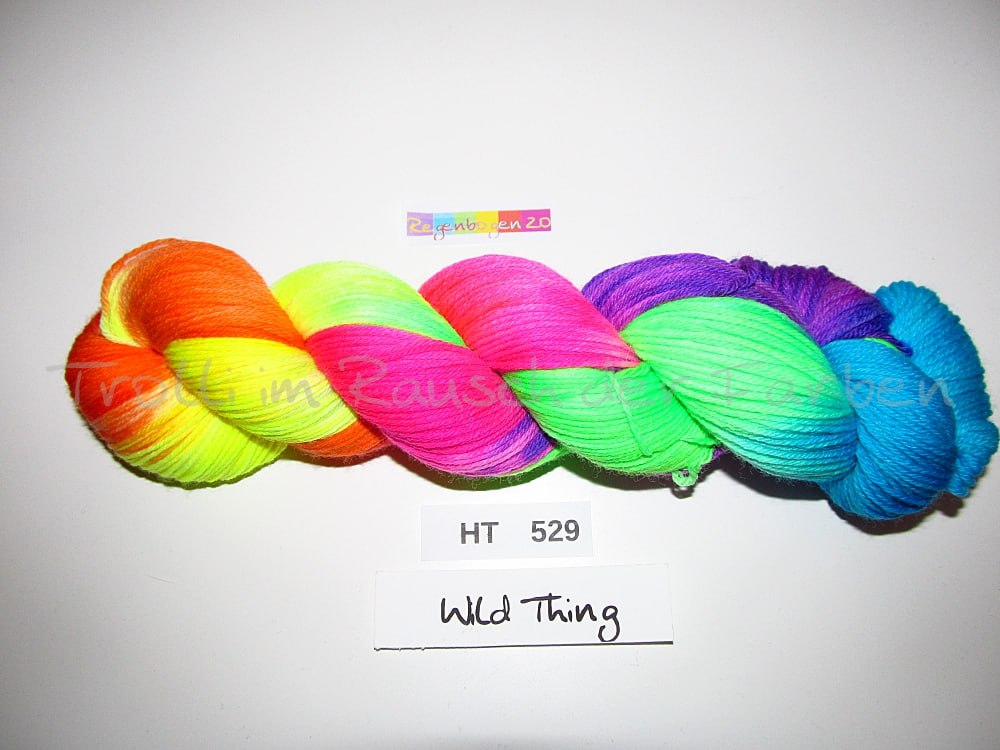High Twist (4HT), handgefärbte Sockenwolle 4-fach 100g (HT529) "Wilder Regenbogen 2.0"