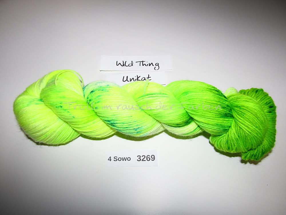 Handgefärbte Sockenwolle (4Sowo) 4-fach 100g (4Sowo3269) "Unikat"