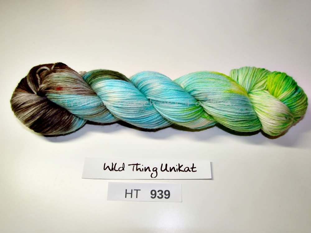 High Twist (4HT), handgefärbte Sockenwolle 4-fach 100g (HT939) "Unikat"