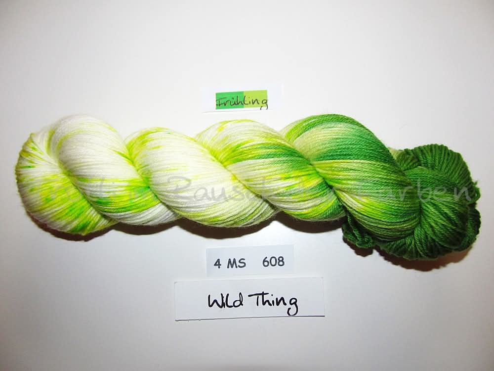 Fine Merino Socks (4FMS), handgefärbte Sockenwolle 4-fach 100g (4MS608) Frühling