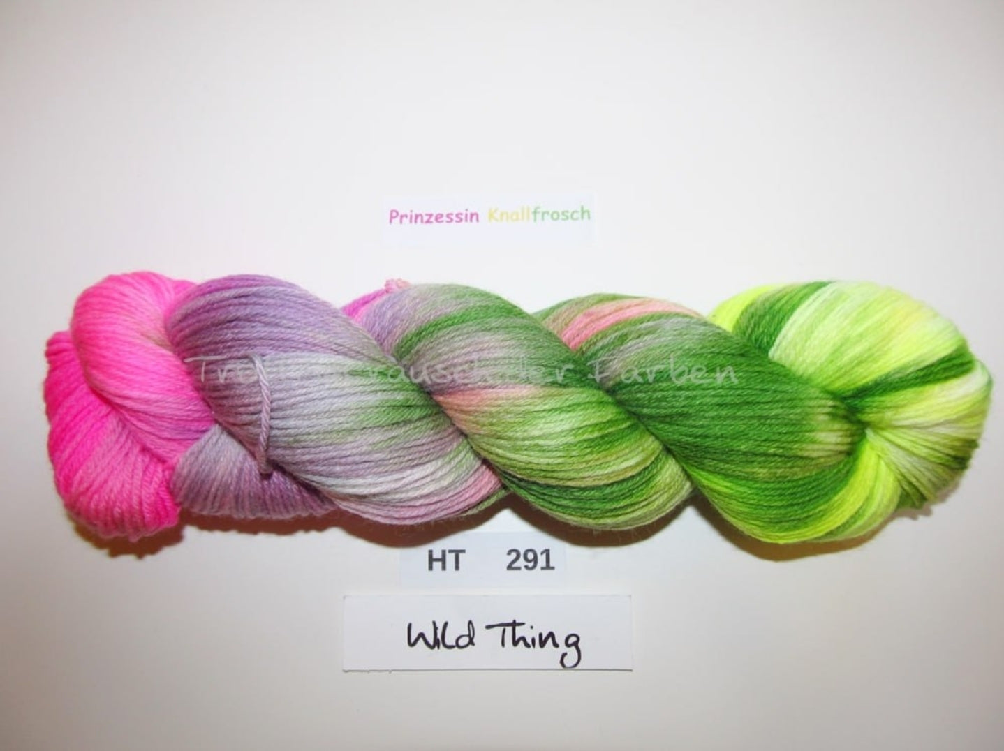 High Twist (4HT), handgefärbte Sockenwolle 4-fach 100g (HT291) "Prinzessin Knallfrosch"