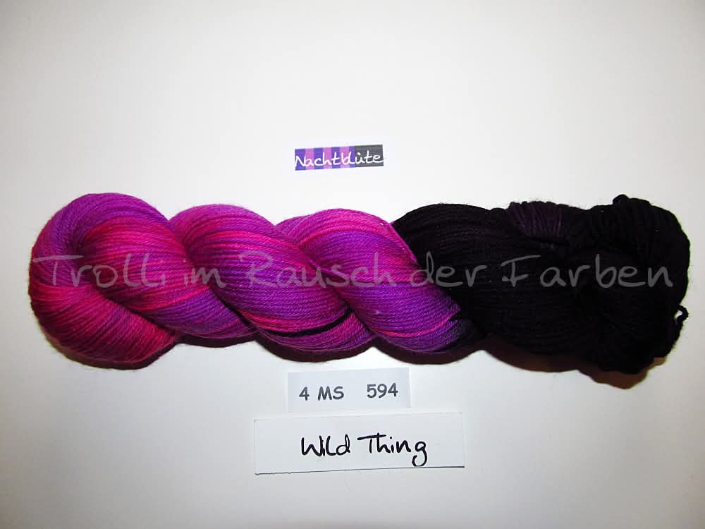 Fine Merino Socks (4FMS), handgefärbte Sockenwolle 4-fach 100g (4MS594) Nachtblüte