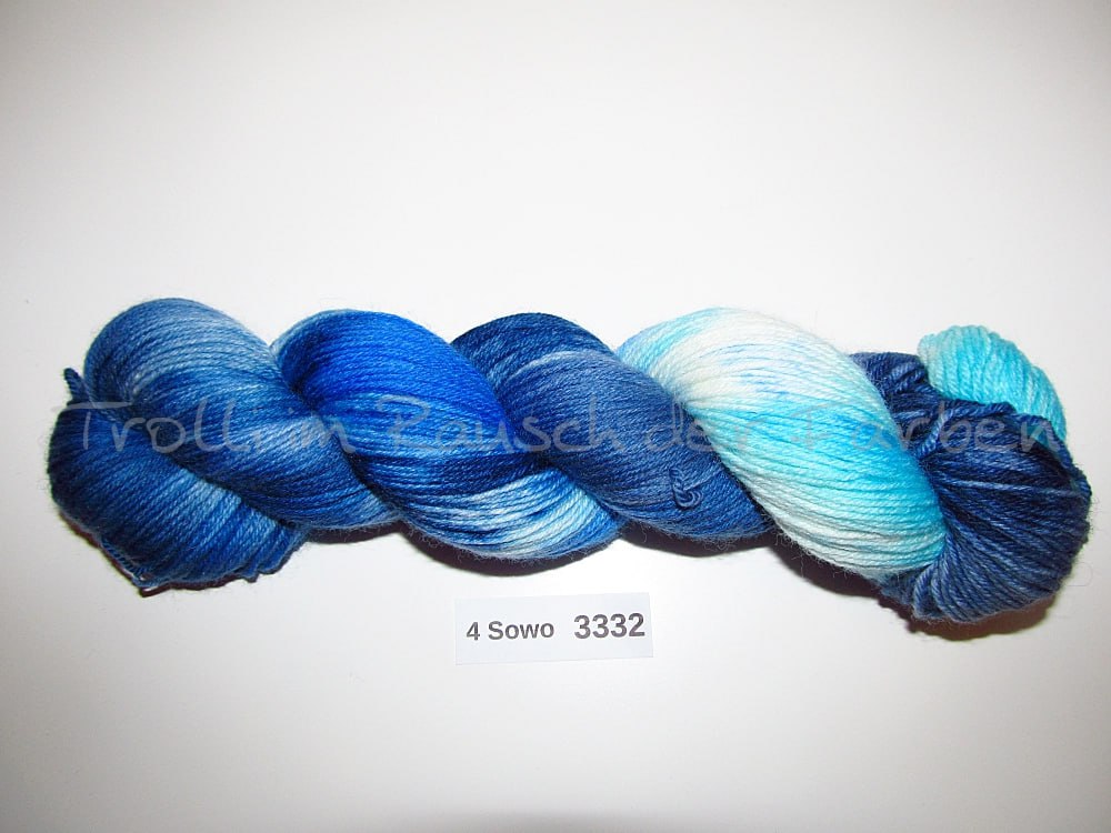 Handgefärbte Sockenwolle (4Sowo) 4-fach 100g (4Sowo3332)