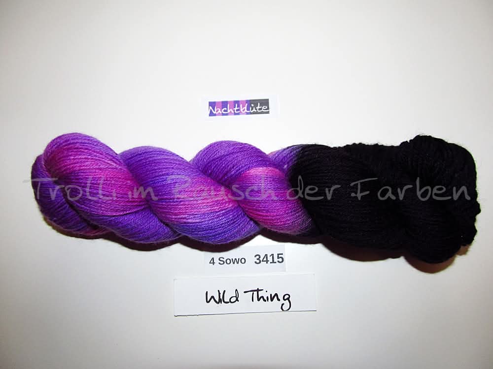Handgefärbte Sockenwolle (4Sowo) 4-fach 100g (4Sowo3415) Nachtblüte