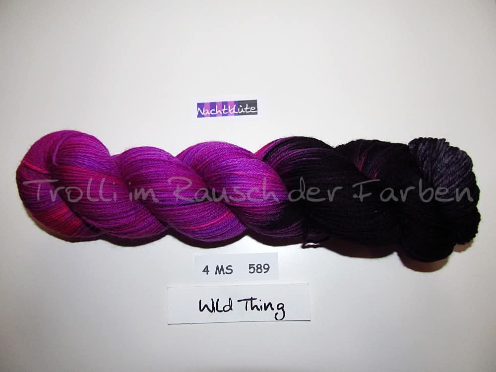 Fine Merino Socks (4FMS), handgefärbte Sockenwolle 4-fach 100g (4MS589) Nachtblüte