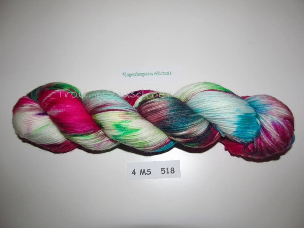 Fine Merino Socks (4FMS), handgefärbte Sockenwolle 4-fach 100g