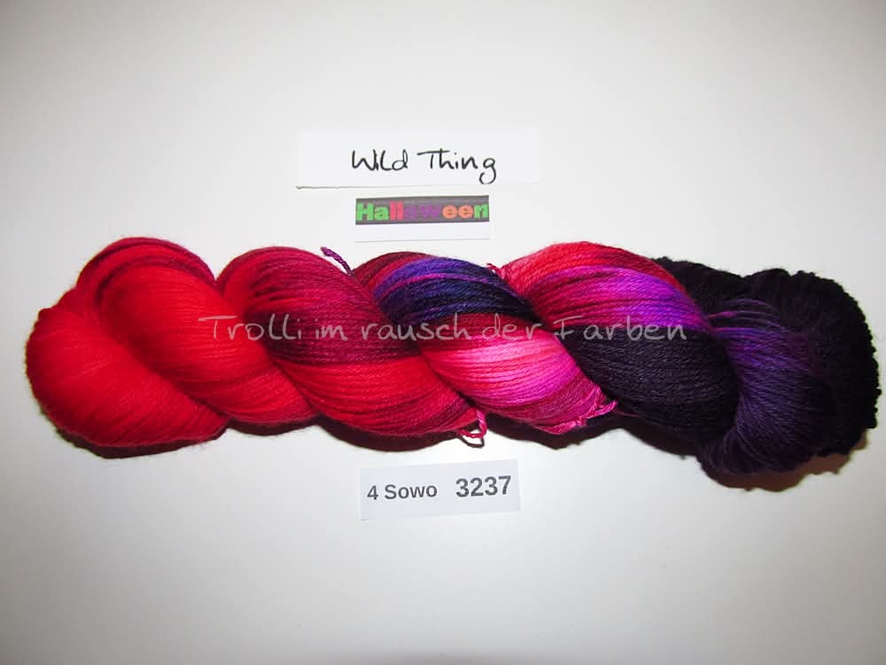 Handgefärbte Sockenwolle (4Sowo) 4-fach 100g