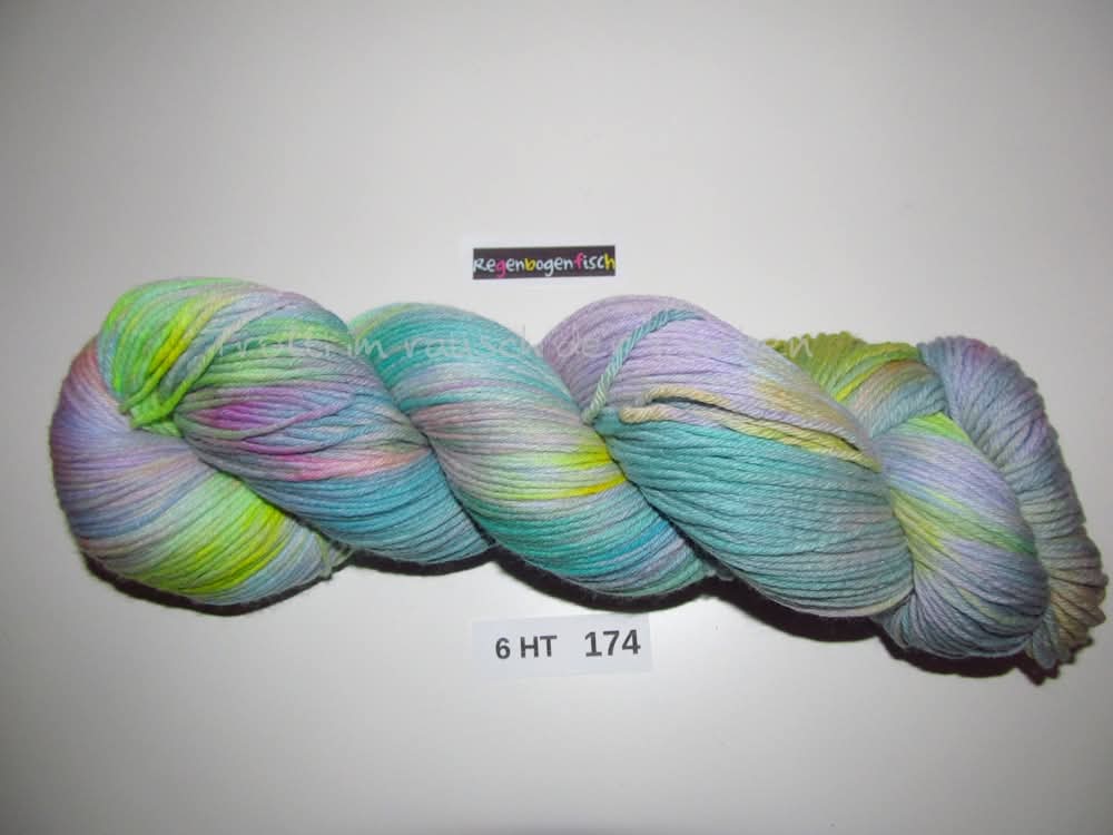 High Twist (6HT), handgefärbte Sockenwolle 6-fach 150g (6HT174) "Regenbogenfisch"