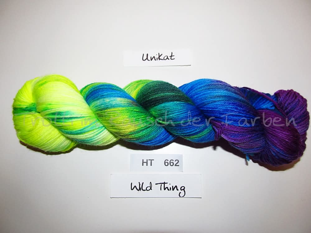 High Twist (4HT), handgefärbte Sockenwolle 4-fach 100g (HT662) Unikat