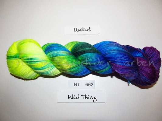 High Twist (4HT), handgefärbte Sockenwolle 4-fach 100g (HT662) Unikat