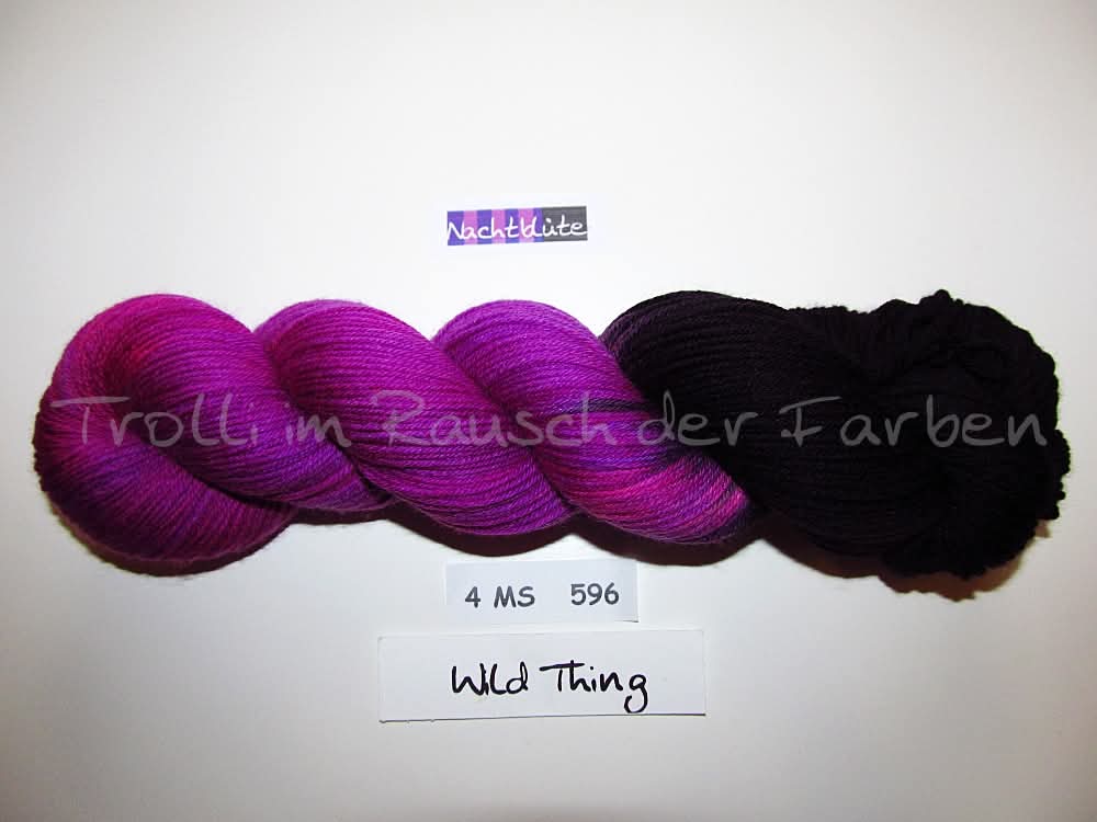 Fine Merino Socks (4FMS), handgefärbte Sockenwolle 4-fach 100g (4MS596) Nachtblüte