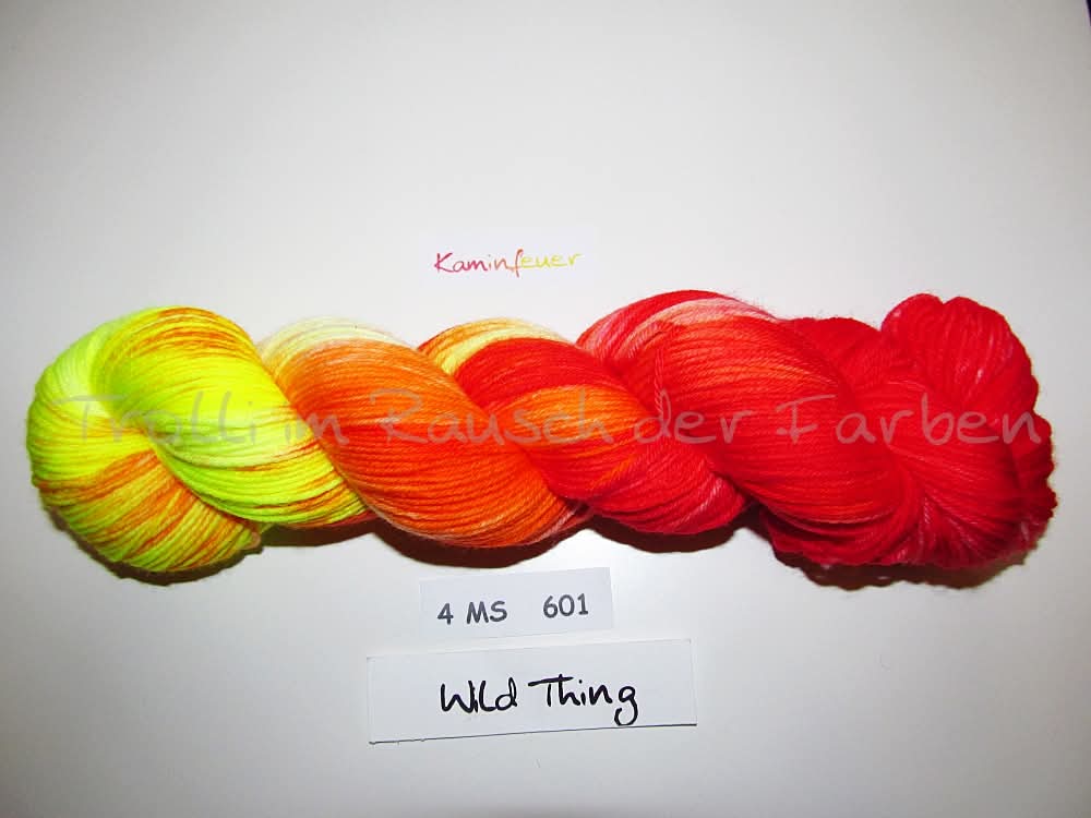 Fine Merino Socks (4FMS), handgefärbte Sockenwolle 4-fach 100g (4MS601) Kaminfeuer