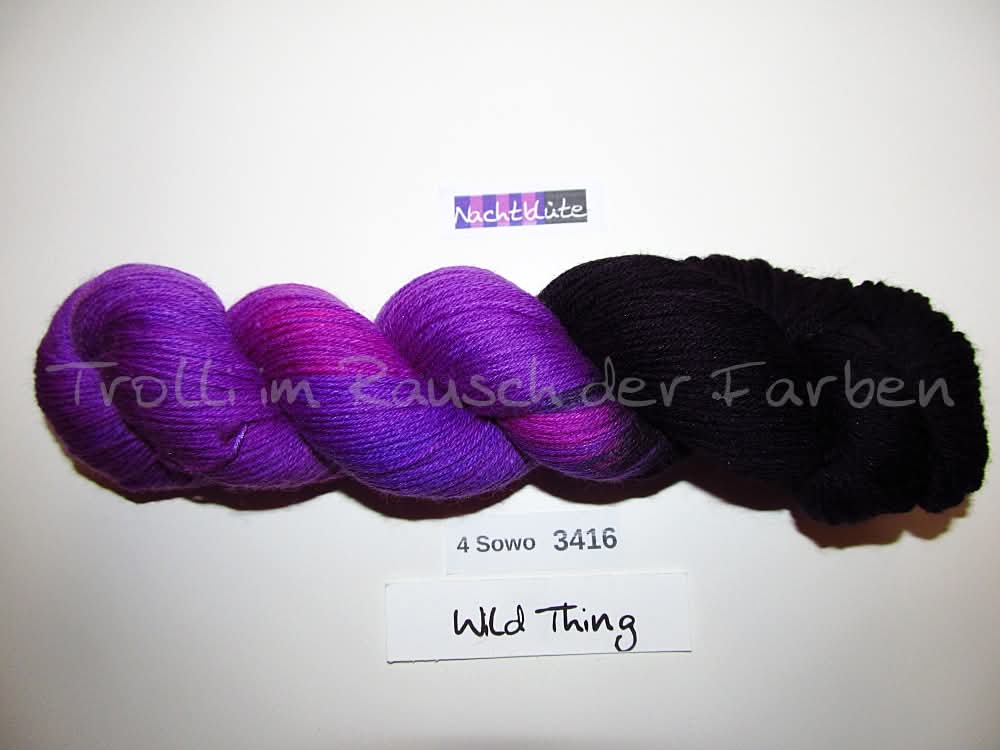 Handgefärbte Sockenwolle (4Sowo) 4-fach 100g (4Sowo3416) Nachtblüte