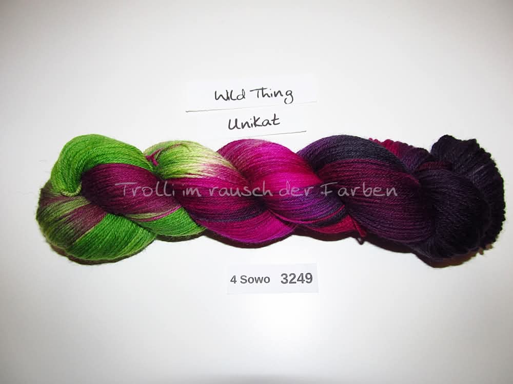 Handgefärbte Sockenwolle (4Sowo) 4-fach 100g (4Sowo3249) "Unikat"