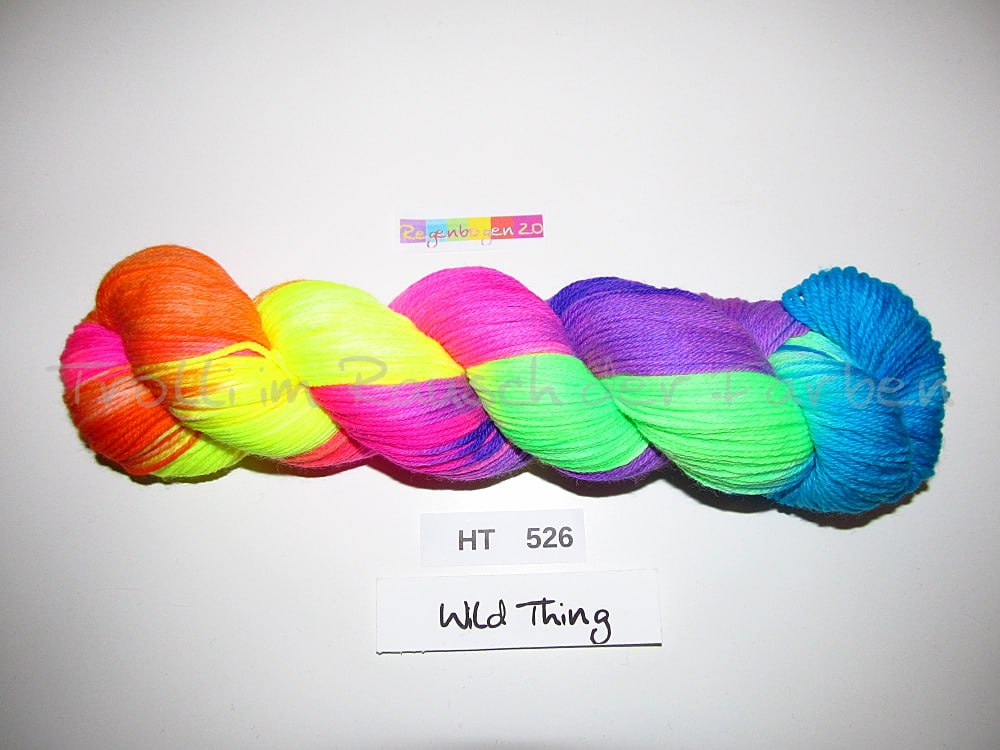 High Twist (4HT), handgefärbte Sockenwolle 4-fach 100g (HT526) "Wilder Regenbogen 2.0"