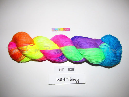 High Twist (4HT), handgefärbte Sockenwolle 4-fach 100g (HT526) "Wilder Regenbogen 2.0"