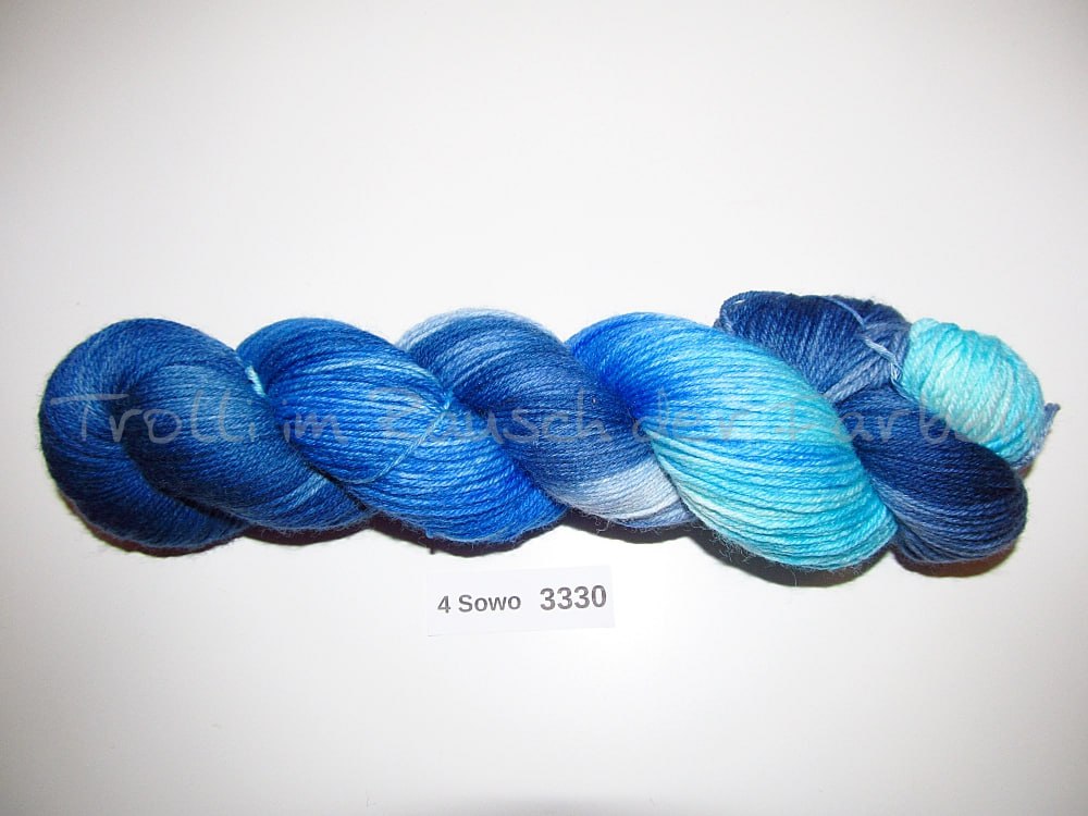 Handgefärbte Sockenwolle (4Sowo) 4-fach 100g (4Sowo3330)