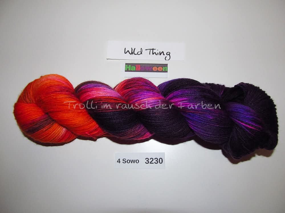 Handgefärbte Sockenwolle (4Sowo) 4-fach 100g