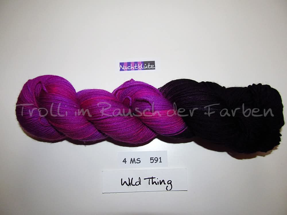 Fine Merino Socks (4FMS), handgefärbte Sockenwolle 4-fach 100g (4MS591) Nachtblüte