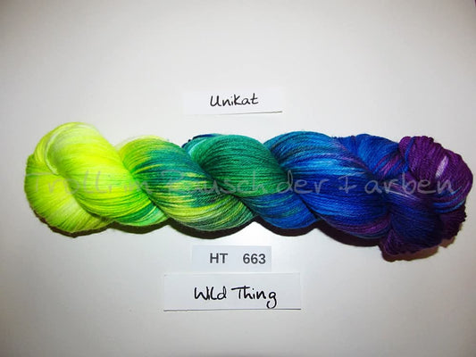 High Twist (4HT), handgefärbte Sockenwolle 4-fach 100g (HT663) Unikat
