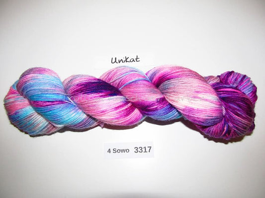 Handgefärbte Sockenwolle (4Sowo) 4-fach 100g