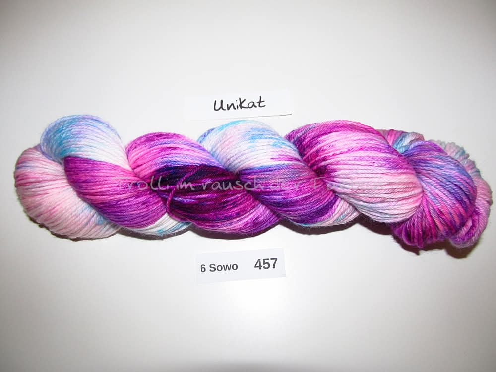 Handgefärbte Sockenwolle (6Sowo) 6-fach 100g (6Sowo457) "Unikat"