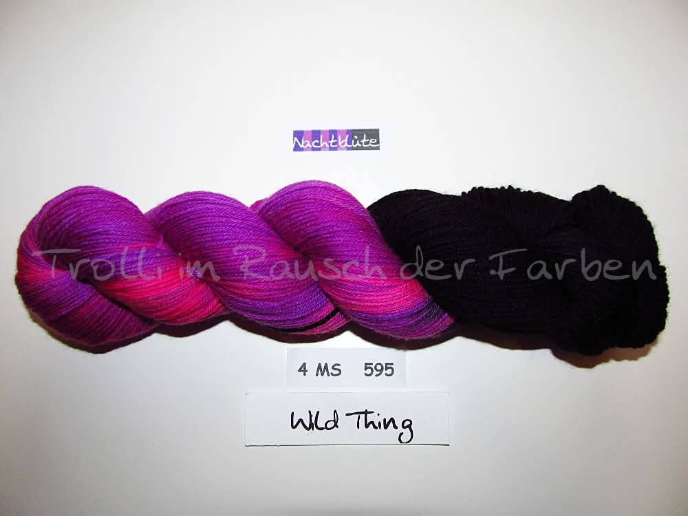 Fine Merino Socks (4FMS), handgefärbte Sockenwolle 4-fach 100g (4MS595) Nachtblüte