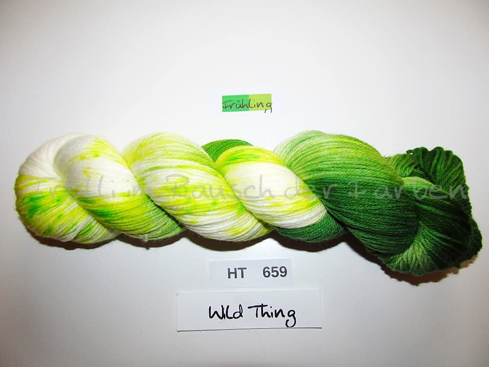 High Twist (4HT), handgefärbte Sockenwolle 4-fach 100g (HT659) Frühling