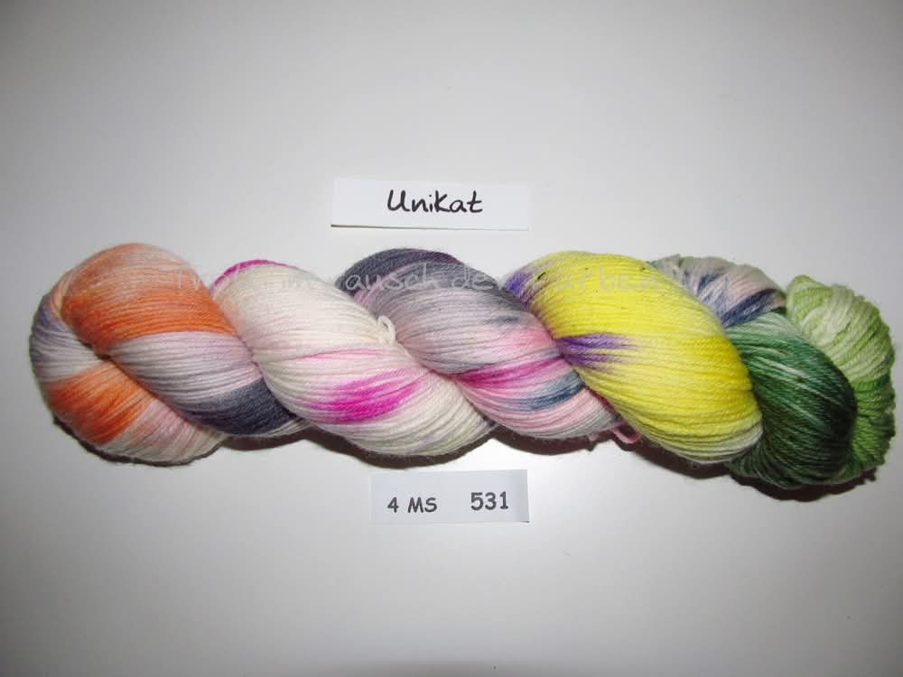 Fine Merino Socks (4FMS), handgefärbte Sockenwolle 4-fach 100g