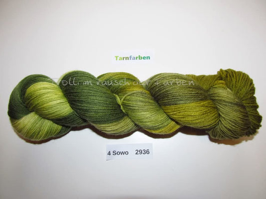 Handgefärbte Sockenwolle (4Sowo) 4-fach 100g
