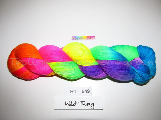 High Twist (4HT), handgefärbte Sockenwolle 4-fach 100g (HT549) "Wilder Regenbogen 2.0"