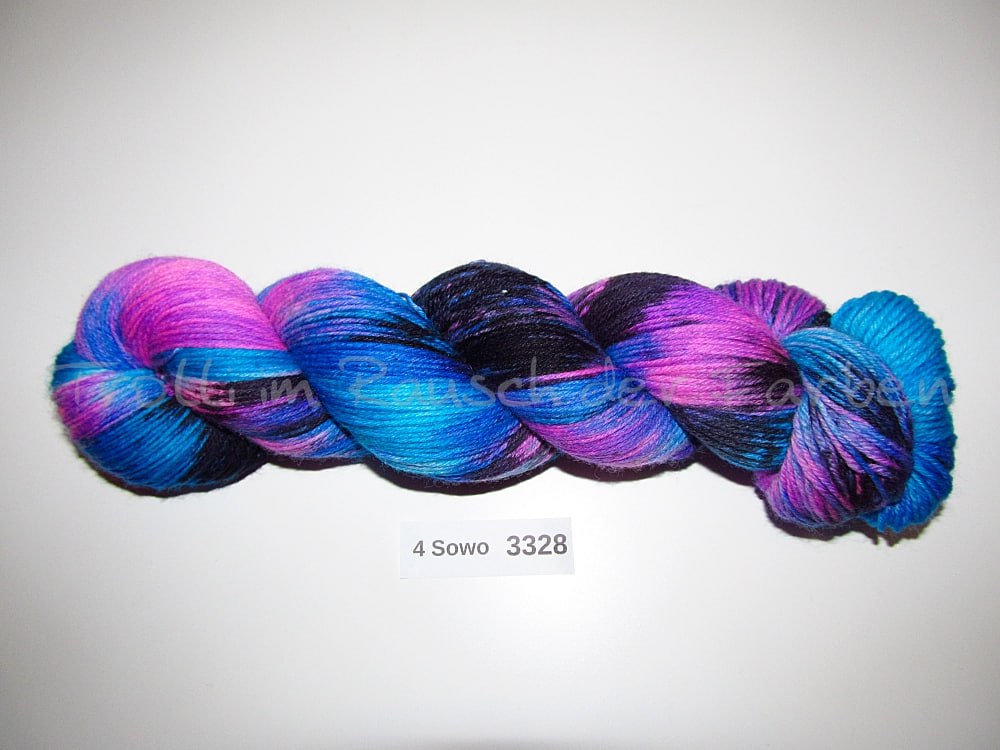 Handgefärbte Sockenwolle (4Sowo) 4-fach 100g (4Sowo3328)
