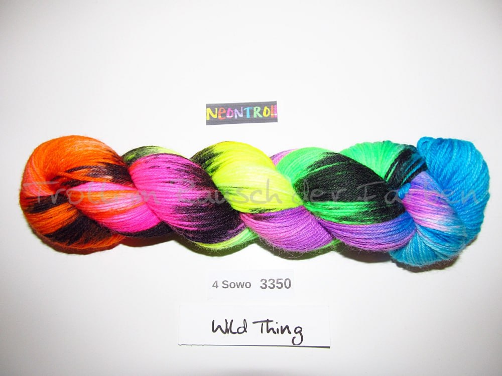 Handgefärbte Sockenwolle (4Sowo) 4-fach 100g