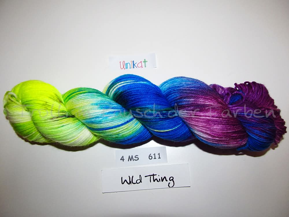 Fine Merino Socks (4FMS), handgefärbte Sockenwolle 4-fach 100g (4MS611) Unikat