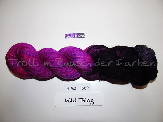 Fine Merino Socks (4FMS), handgefärbte Sockenwolle 4-fach 100g (4MS589) Nachtblüte