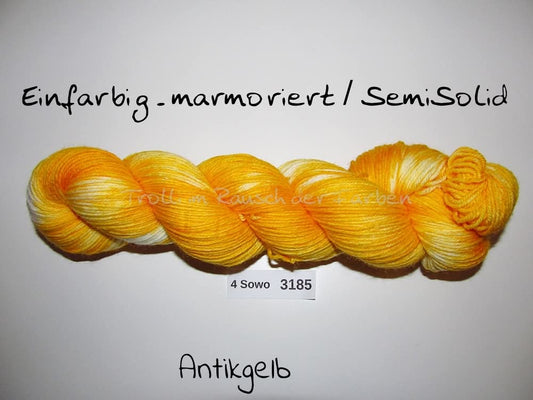 Handgefärbte Sockenwolle (4Sowo) 4-fach 100g