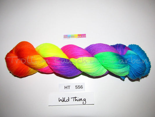 High Twist (4HT), handgefärbte Sockenwolle 4-fach 100g (HT556) "Wilder Regenbogen 2.0"