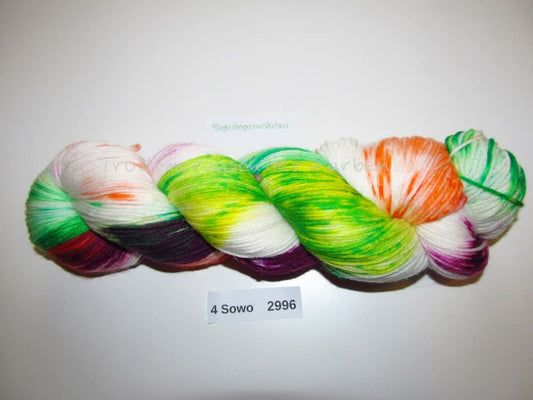 Handgefärbte Sockenwolle (4Sowo) 4-fach 100g