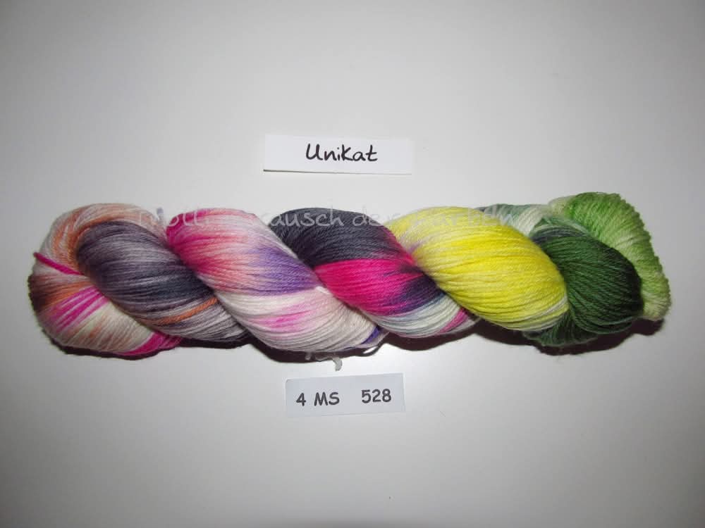 Fine Merino Socks (4FMS), handgefärbte Sockenwolle 4-fach 100g