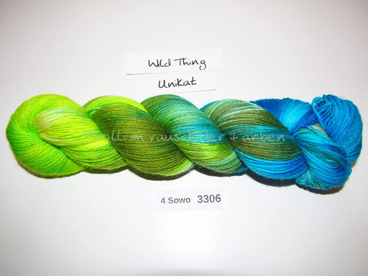 Handgefärbte Sockenwolle (4Sowo) 4-fach 100g