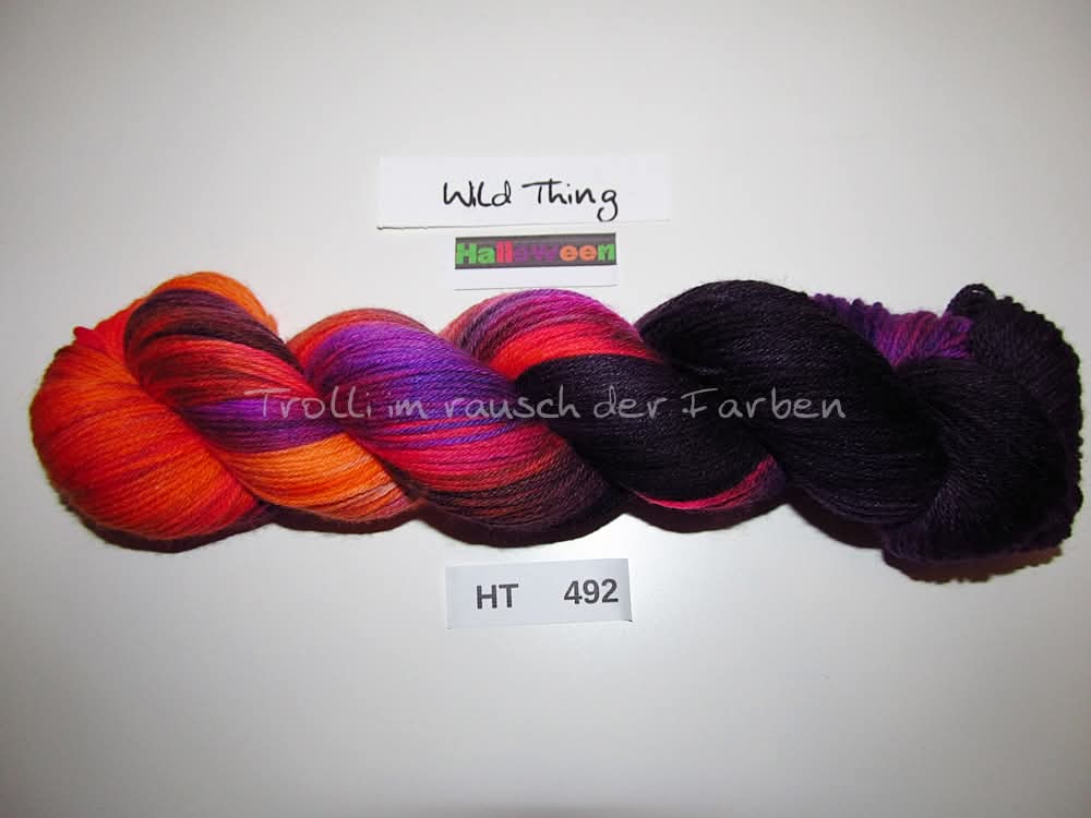 High Twist (4HT), handgefärbte Sockenwolle 4-fach 100g (HT492) "Halloween"