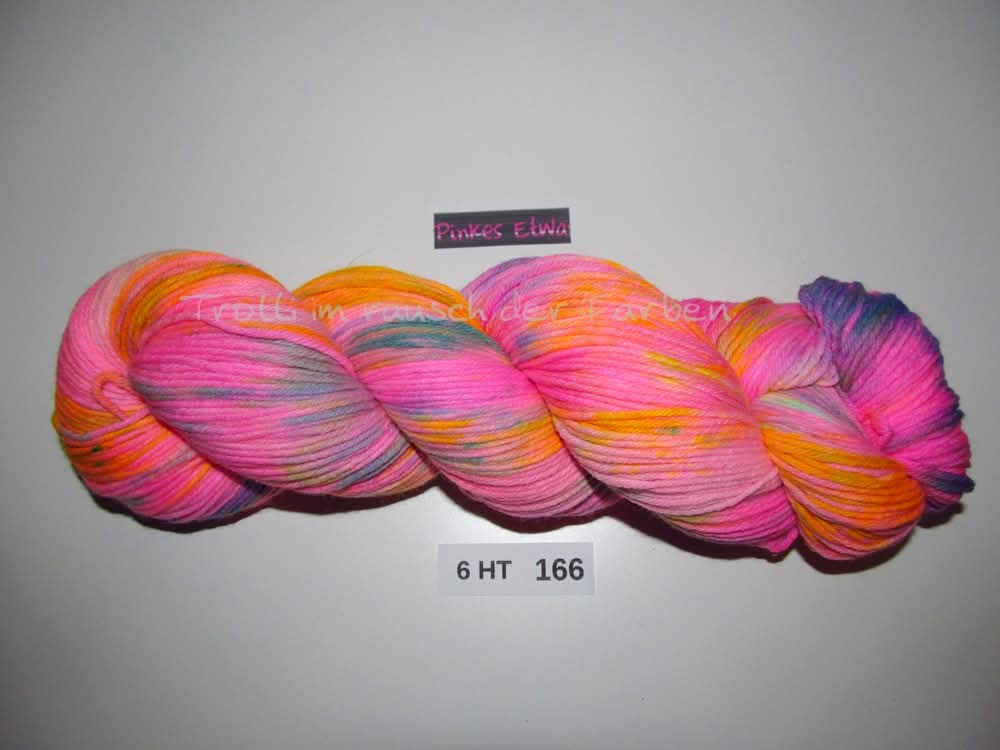 High Twist (6HT), handgefärbte Sockenwolle 6-fach 150g (6HT166) "Pinkes Etwas"