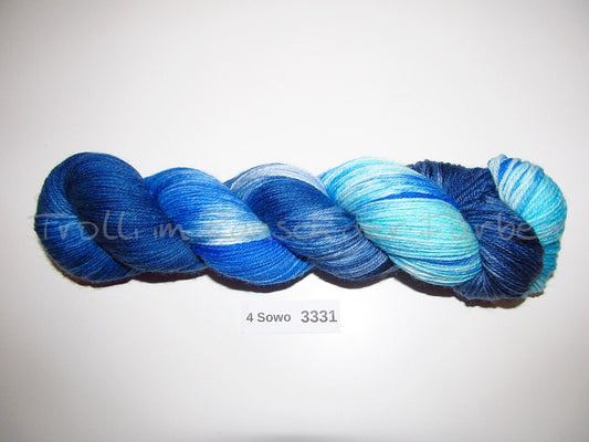 Handgefärbte Sockenwolle (4Sowo) 4-fach 100g
