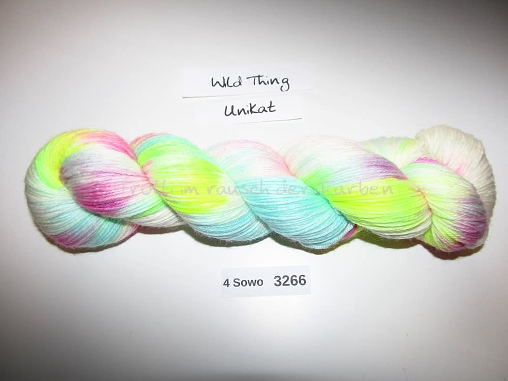 Handgefärbte Sockenwolle (4Sowo) 4-fach 100g (4Sowo3266) "Unikat"