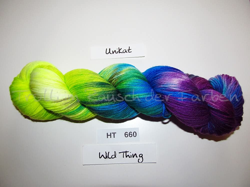 High Twist (4HT), handgefärbte Sockenwolle 4-fach 100g (HT660) Unikat