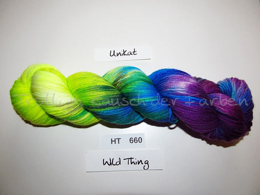 High Twist (4HT), handgefärbte Sockenwolle 4-fach 100g (HT660) Unikat