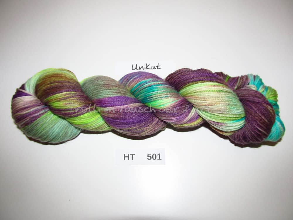 High Twist (4HT), handgefärbte Sockenwolle 4-fach 100g (HT501) "Unikat"