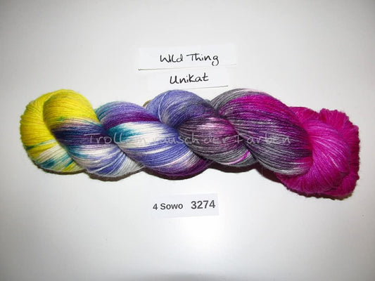 Handgefärbte Sockenwolle (4Sowo) 4-fach 100g