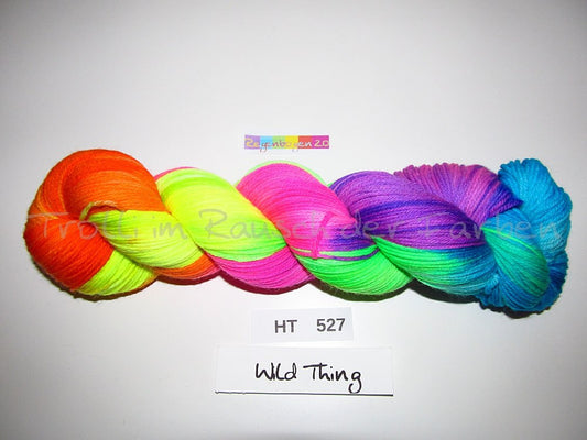High Twist (4HT), handgefärbte Sockenwolle 4-fach 100g (HT527) "Wilder Regenbogen 2.0"